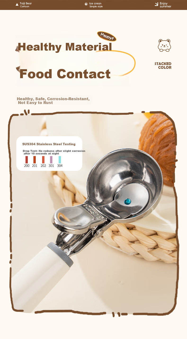 CAIZHI Stainless Steel Ice Cream Scoop, Ball Maker, Fruit Spoon, Watermelon Scoop, Ice Cream Spoon CZ6930 3