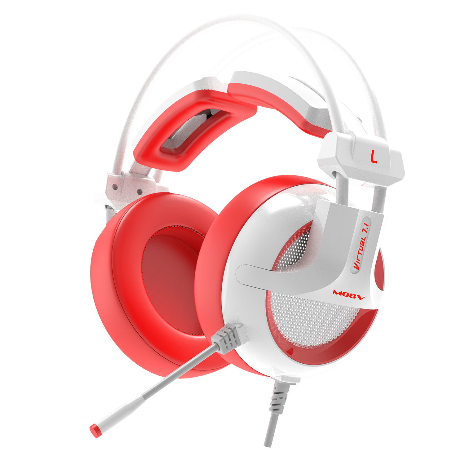 Jindun M08V Over-Ear Internet Cafe Gaming Headset 7.1 Surround Sound Wired Mic PUBG Positional Audio Wired Gaming Headphones with Inline Control