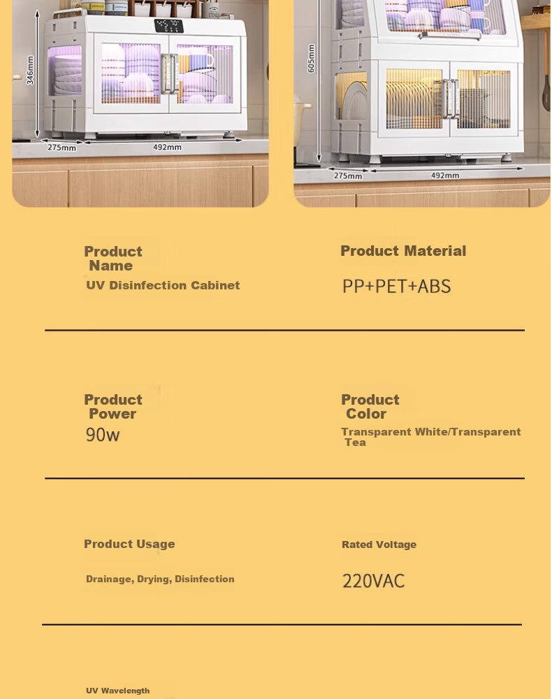 Maomiyoupin Dish And Chopstick Cabinet, Storage Cabinet, Disinfection Bowl Cabinet, Kitchen Utensil Drying All-In Machine, Countertop Dish Drainer And Storage Rack 10