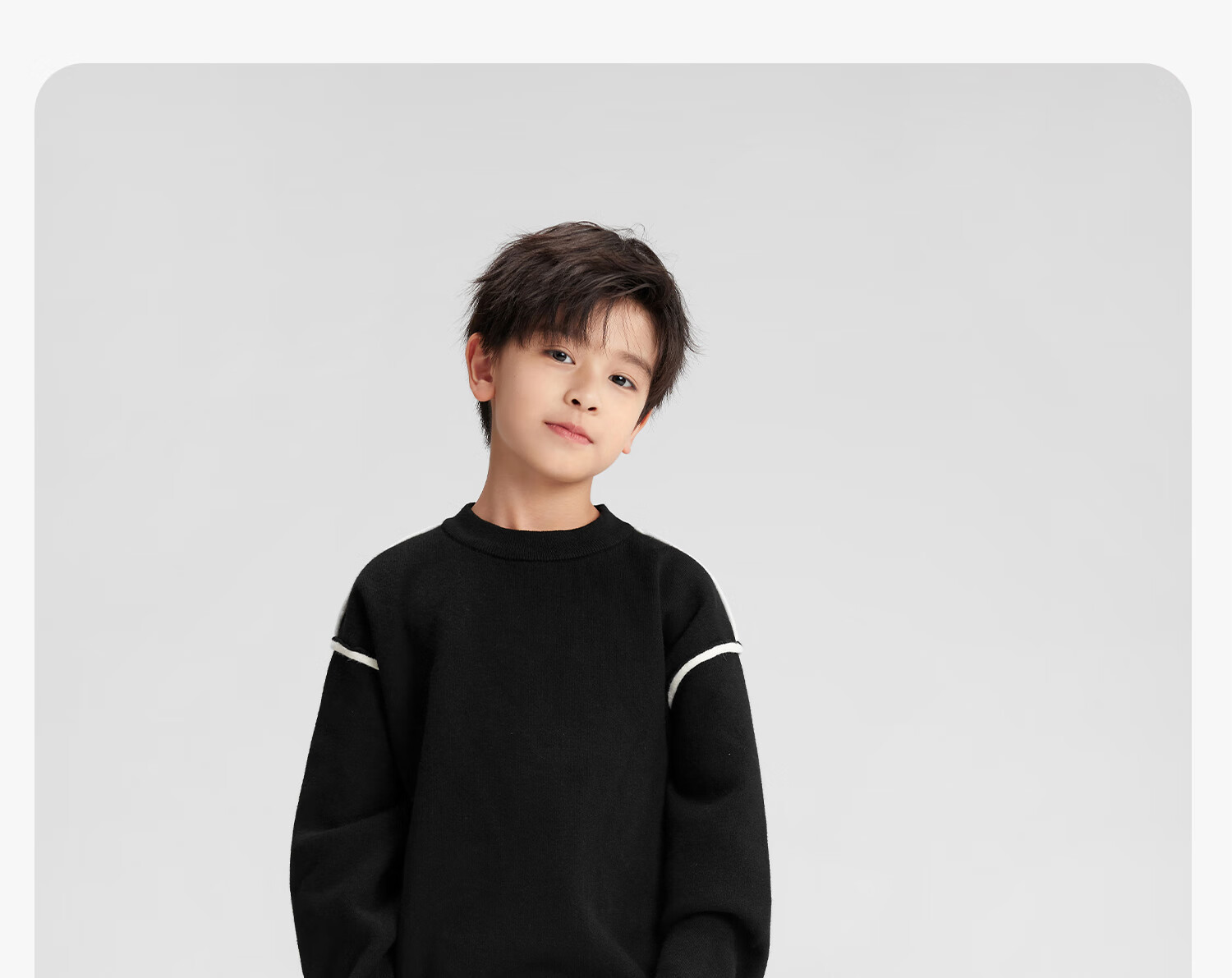 Zuo Xi Boys Sweater Winter 2025 New Children's Pullover Knitwear Imitation Cashmere Black 140cm 23