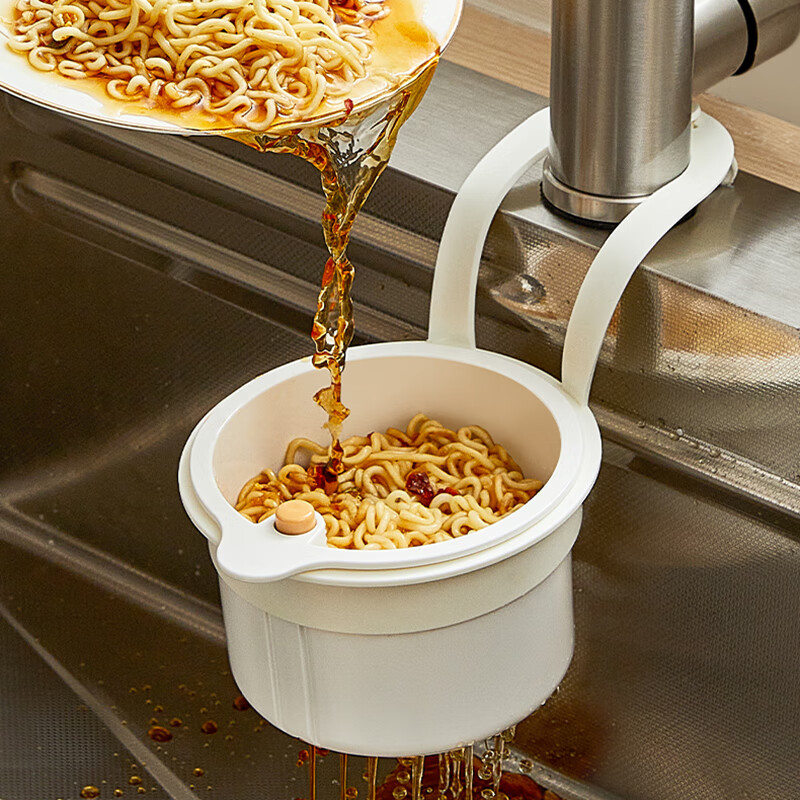 KATEI STORY Hanging Sink Draining Basket Kitchen Sink Food Residue Filter Fruit Washing Strainer Basket