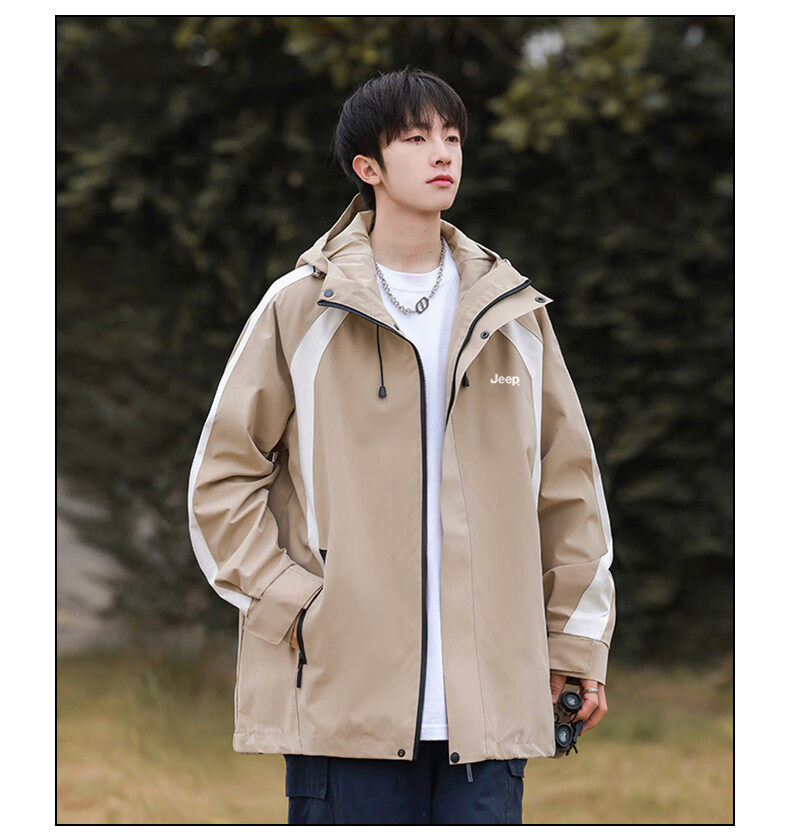 JEEP Men's Outdoor 3-in-1 Windproof Mountaineering Jacket Casual Men's Jacket 14