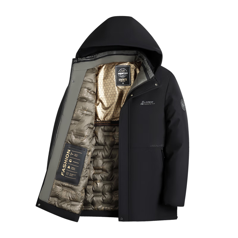 TUCANO Men's Winter Cotton Padded Jacket Fleece Lined Thick Warm Business Casual Removable Hooded Coat