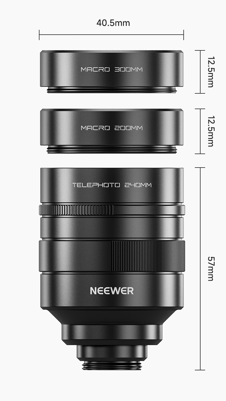 NEEWER 2x Telephoto Macro Lens for Smartphones Compatible with Apple iPhone 16/17 Pro Max, Xiaomi 15U, Vivo X300 Ultra, Samsung S25 Ultra Photography Zoom Lens 2