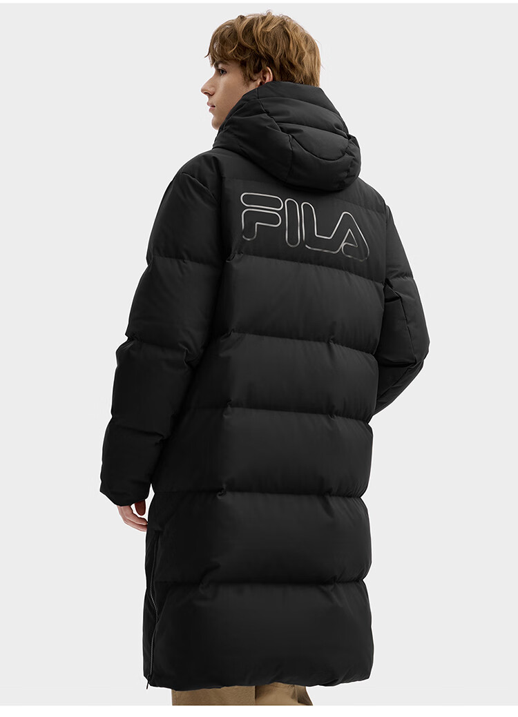 FILAFILA Official RGB Long Down Jacket 2025 Winter Couples Hooded Cold-Resistant Warm Coat 32