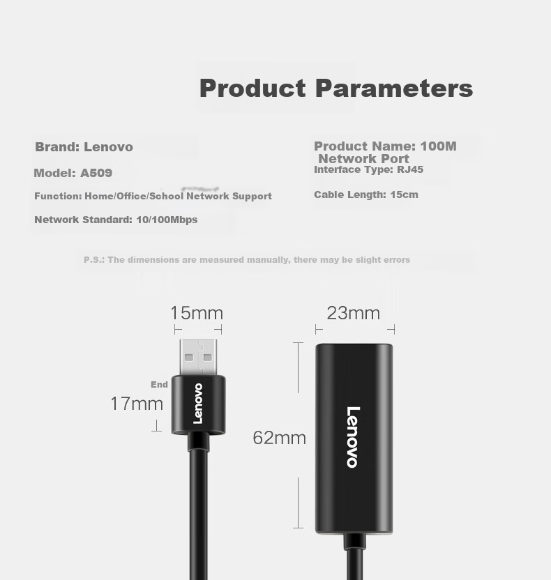Lenovo Invests in Brand Yinengzhe USB to RJ45 Adapter, 100Mbps Wired Network Card Converter for Laptops And Desktop Computers 8