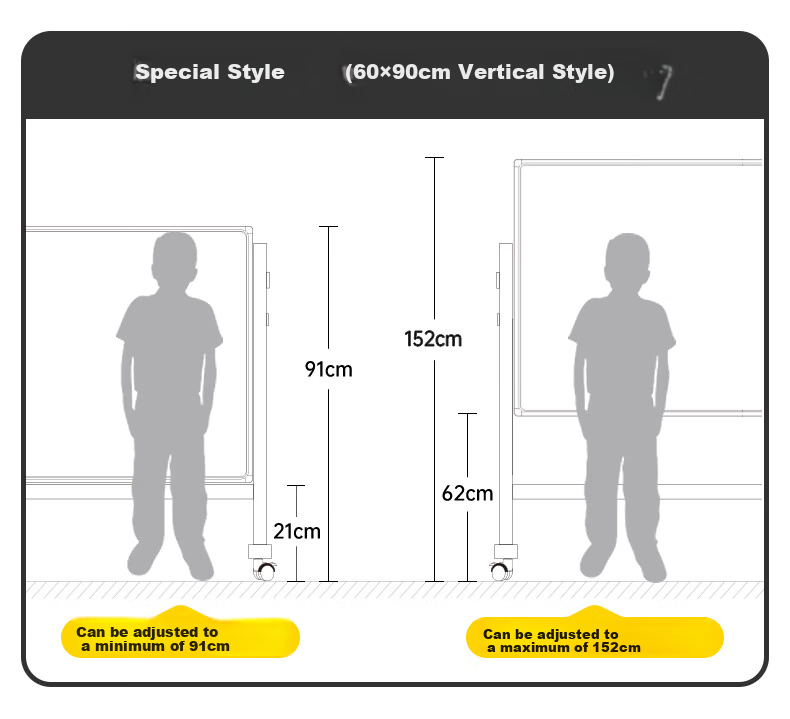 Zhibaozhenpin Double-Sided Whiteboard Writing Board with Stand, Home And Teaching Use, Movable Small Blackboard Stand, Office Meeting Whiteboard, 70*100cm Single-Sided Whiteboard - Single Bar 1