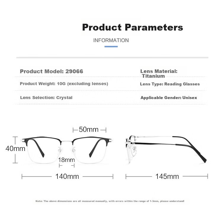 Molake German Imported Natural Crystal Reading Glasses for Men, High-Definition Presbyopic Glasses for Elderly, Premium One-Line Brand 22
