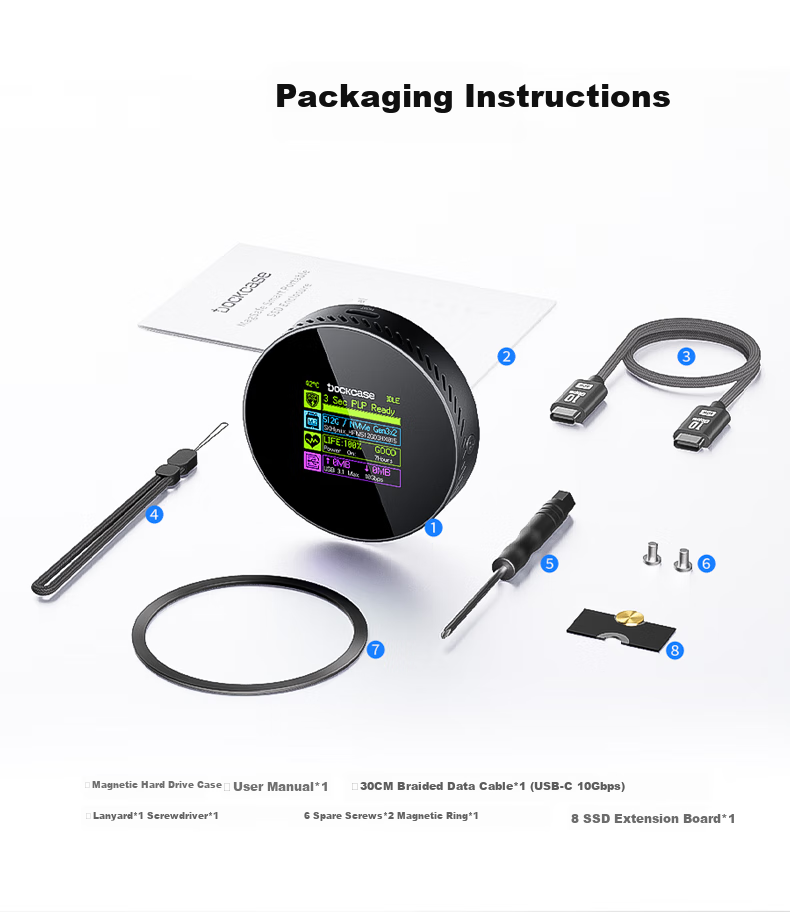 DOCKCASE Magnetic Fan 2230 SSD Enclosure for M.2 NVMe External Hard Drive Box, Compatible with IPhone 17 Pro, Phone Electronic Urine Bag Expansio 18