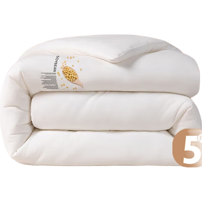 ZiiU Hotel Air Conditioning Quilt, All-Season Comforter for Spring And Autumn, Double Size, Soybean Filling, Approximately 5 Jin (2.5 Kg), 200x230cm, Off-White