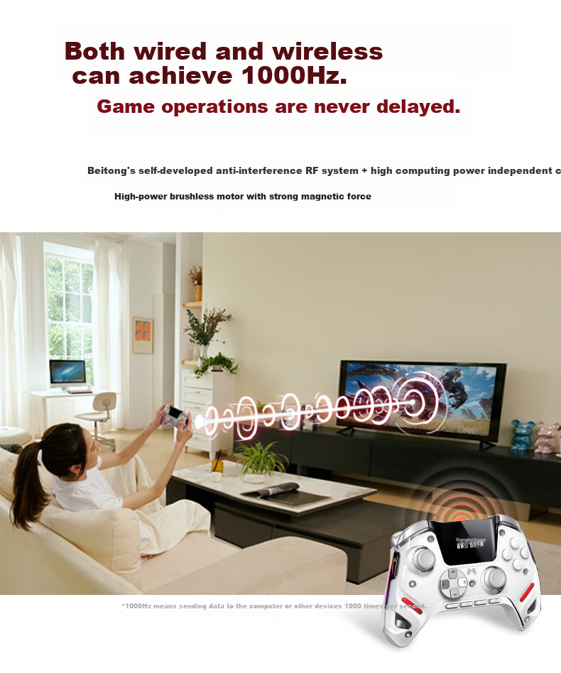 Betop Kuipeng 50 Second-Generation Game Controller, AI-Controlled Wireless Bluetooth Controller, Xbox Computer PC Mobile Steam TV NS Switch 2, Vibration And Motion Sensing, Genshin Impact, Horizo 19