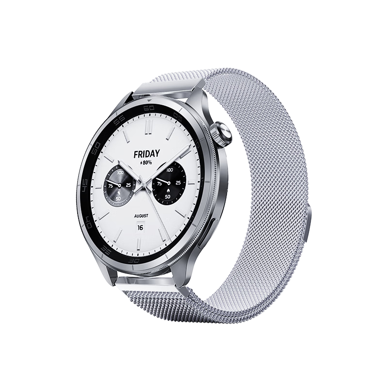 CangHua Compatible with Xiaomi Watch 5 Strap, Suitable for Xiaomi Watch S5/S4/S3/S2/S1/S1Pro Color Smartwatch, Magnetic Milanese Metal Strap, Silver Color
