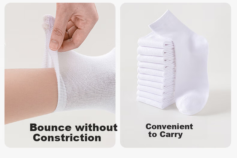 Briars Disposable Women's Mid-Calf Socks, No-Wash Daily Disposable Antibacterial Breathable Socks, Sports Socks, White, 20 Pairs 20