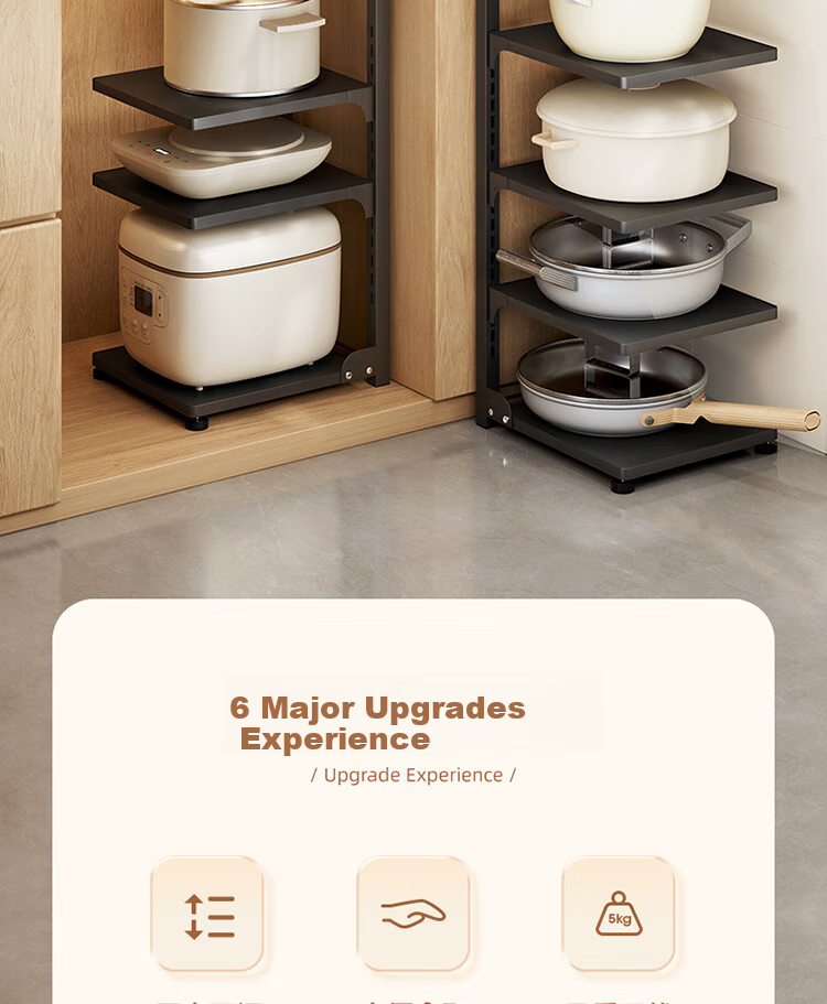 Ecoco Multi-Layer Sink Rack Cabinet Shelf Multi-Functional Four-Layer Pot Rack E25118 2