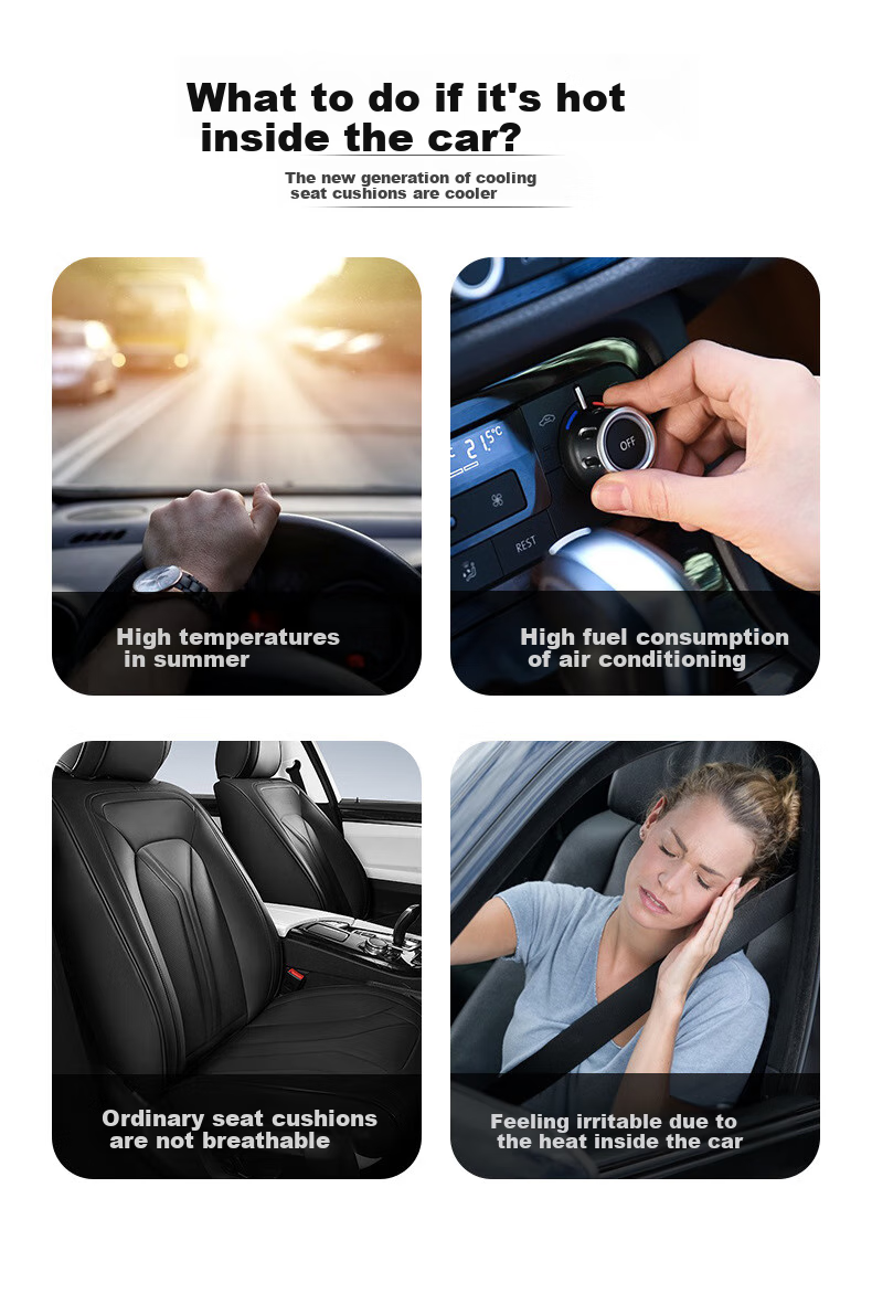 Dijialun USB Summer Car Ventilation Seat Cushion, Cooling Pad, Office Summer Truck Fan-Cooled Seat Cushio 2