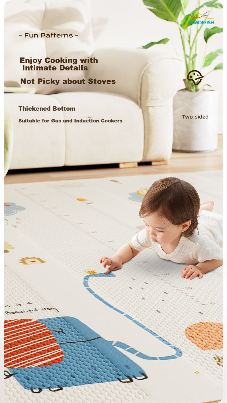 Tamengyu Crawling Mat, Baby Play Mat, Infant XPE Foldable Floor Mat, Foam Non-Slip Children's Toy Mat, Nap Pad, Thick 4