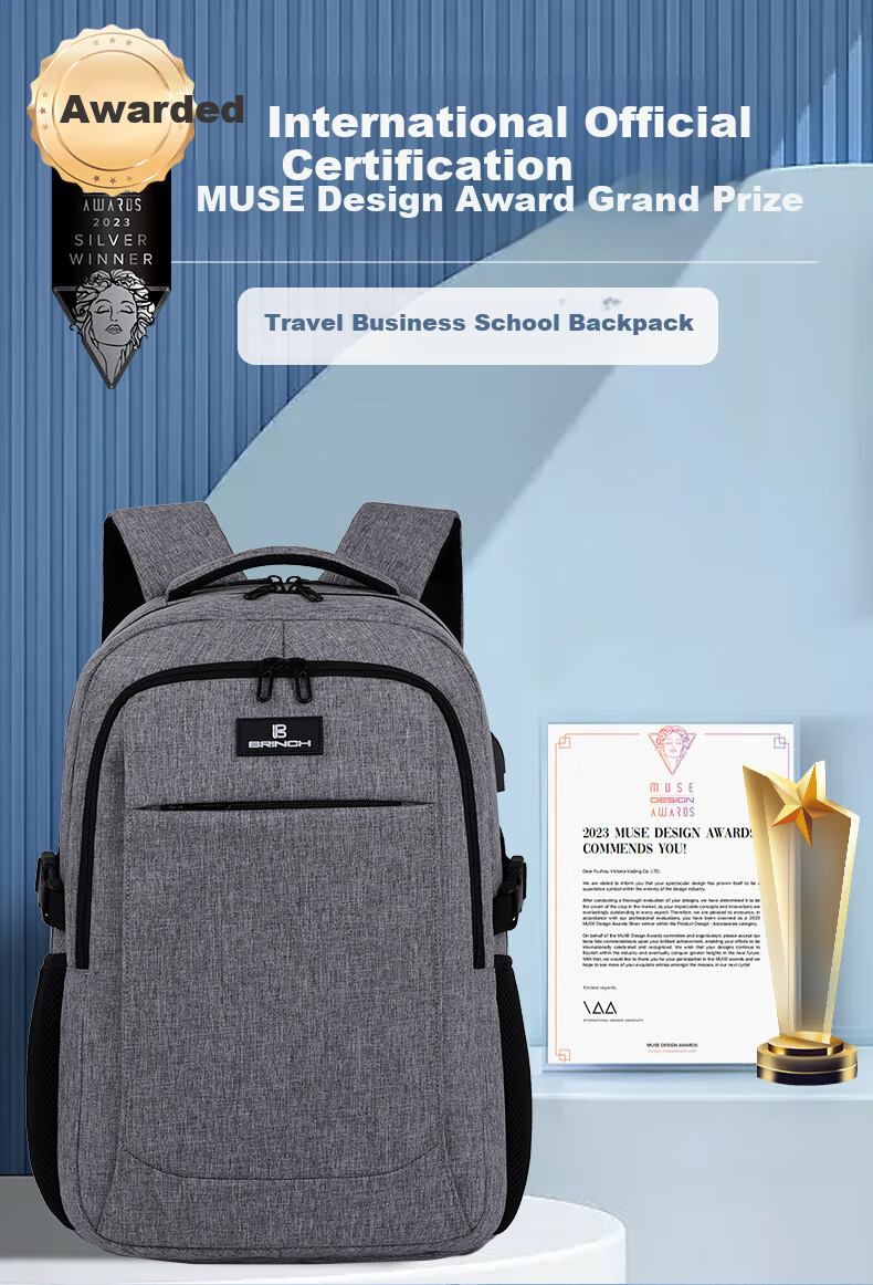 BRINCH Laptop Backpack for 15.6/16 Inch Notebooks, Shockproof Business Commute Large Capacity Schoolbag 1