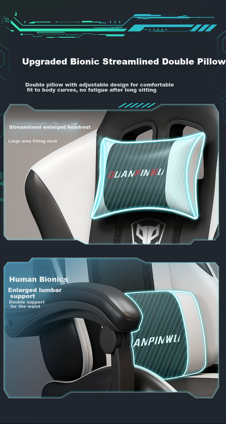 Quanpinwu Gaming Chair, Computer Chair for Men, Comfortable for Long Sitting, Office Chair, Reclining, Dormitory Ergonomic Chair, Height Adjustable, Gaming Seat 6