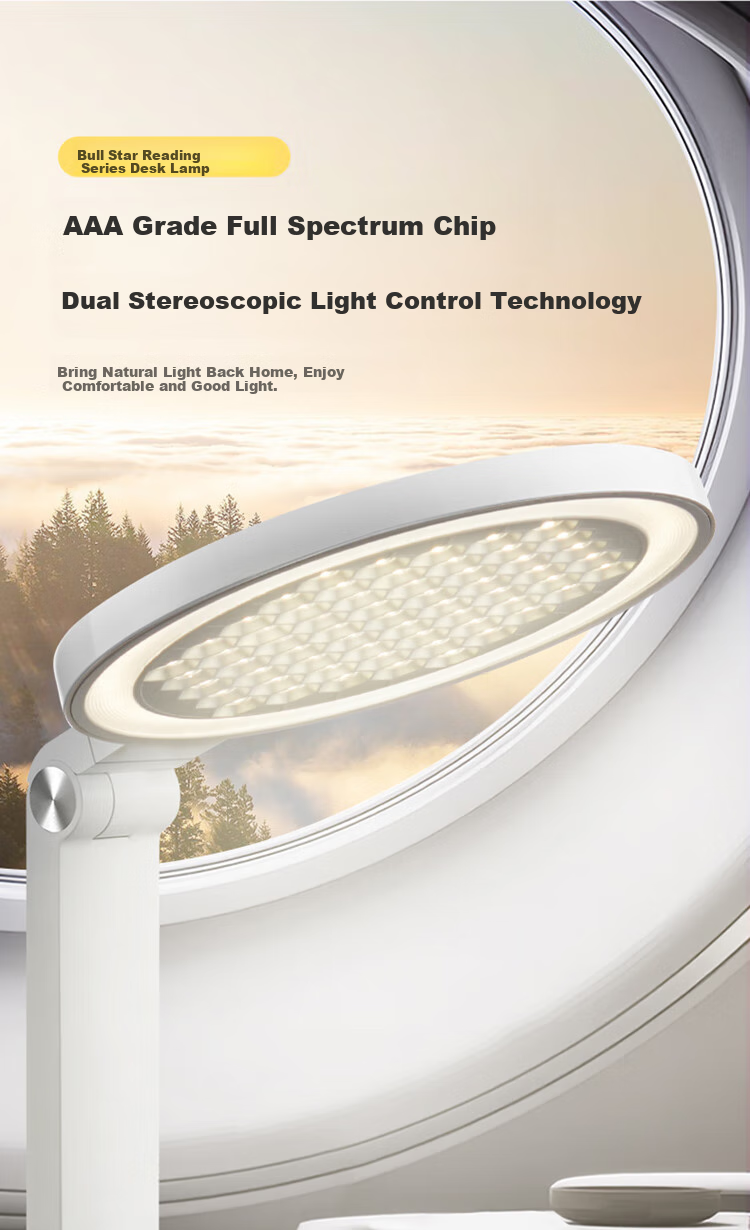 BULL Socket Desk Lamp, AA-Grade Full Spectrum Lighting, ML-E012E Stepless Dimming, C-Port Supports 67W Fast Charging 1