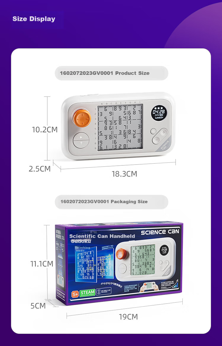 Science can Smart Handheld Sudoku Machine, Children's Holiday Gift, Step-By Training, Thinking Puzzle Toy for Boys And Girls' Birthdays 21