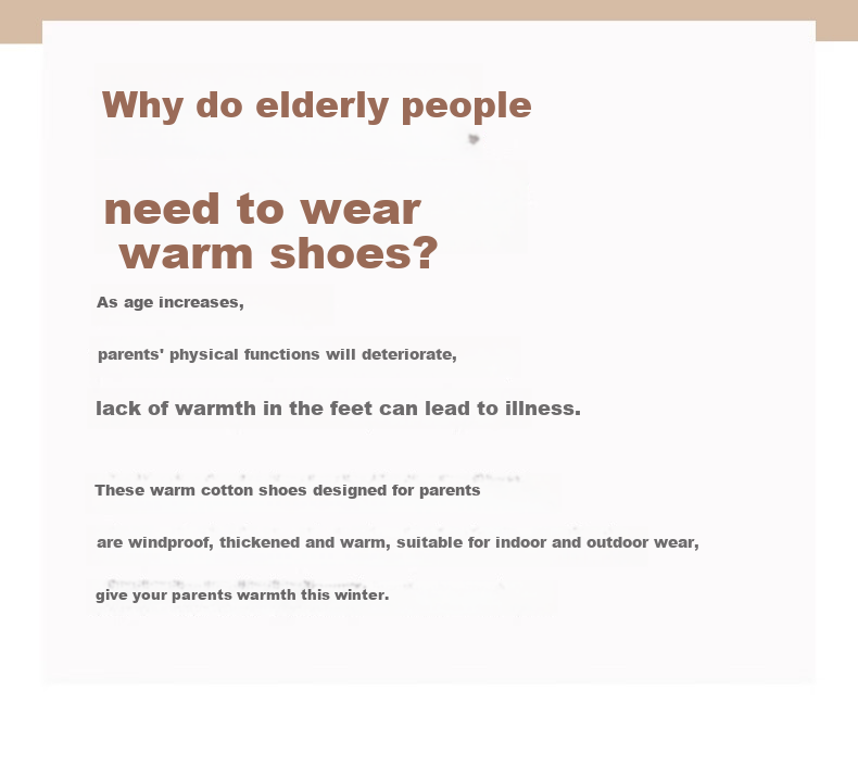 GUOLUOFEI Elderly Non-Slip Cotton Shoes with Heel, Fleece-Lined, Warm, Waterproof, Middle-Aged And Elderly Dad's Slippers, Wine Red, Size 38-39 2