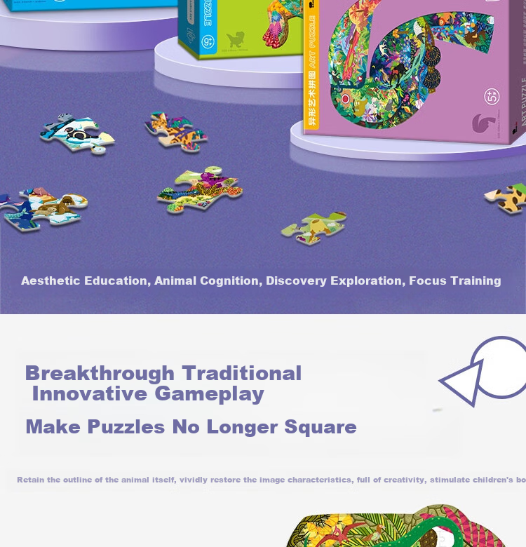 BANGSON Irregular Puzzle Advanced Paper Educational Toy for Children, Boys And Girls Birthday Gift, Ages 6-12 Blue Whale 2