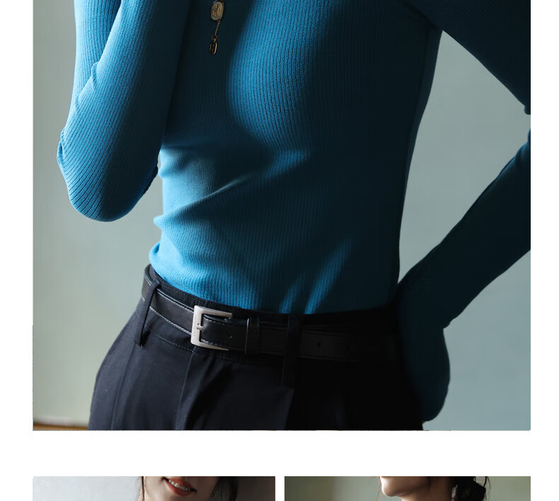 MiiOW Women's Half Turtleneck Fleece-Lined Thickened Base Shirt 2025 New Autumn Winter Warm Inner and Outer Wear Top 20