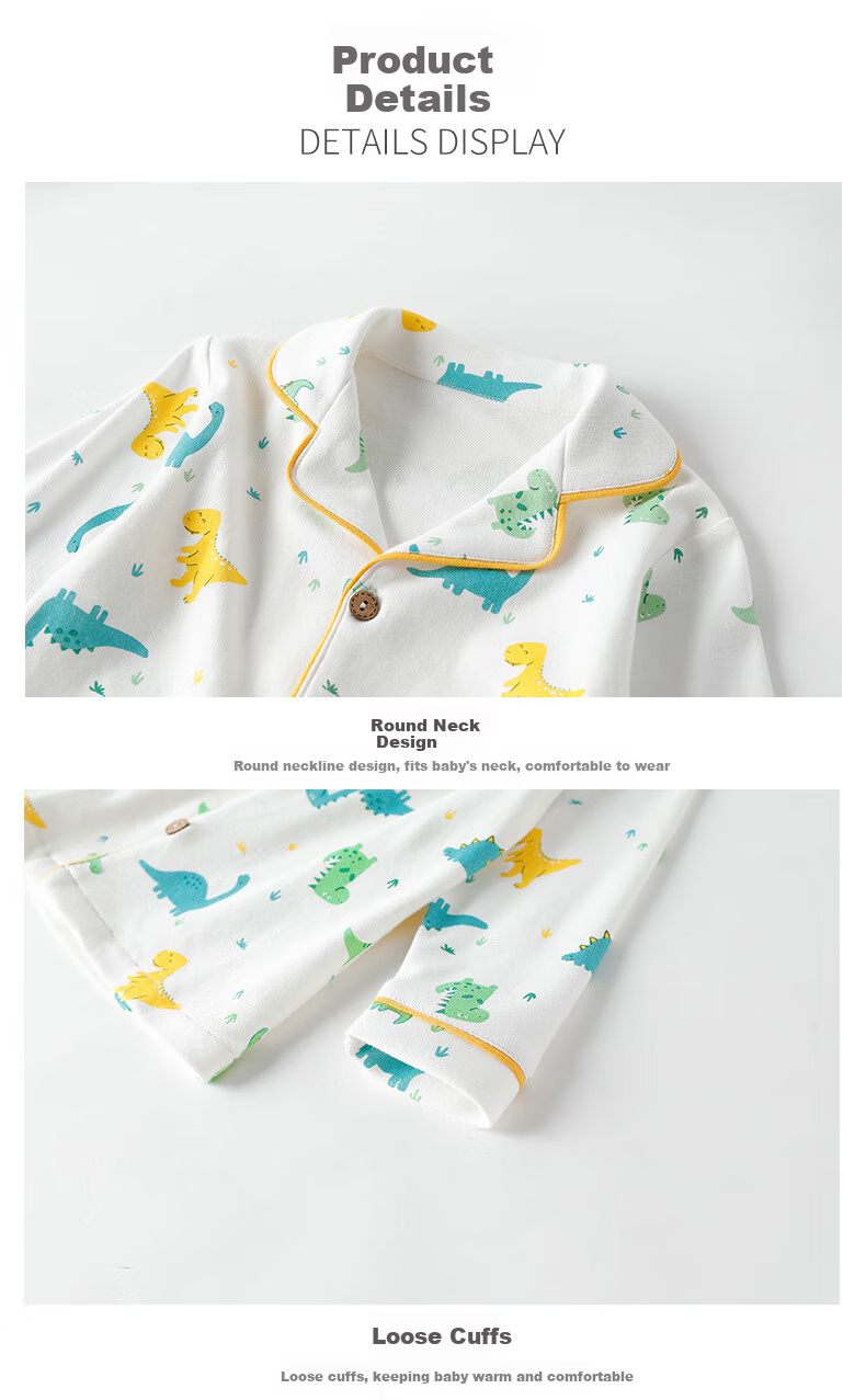 YISHUANGER Children's Homewear Set Girls Pajamas Air Conditioning Clothes Summer Thin Baby Boys Blooming Flower 120 19