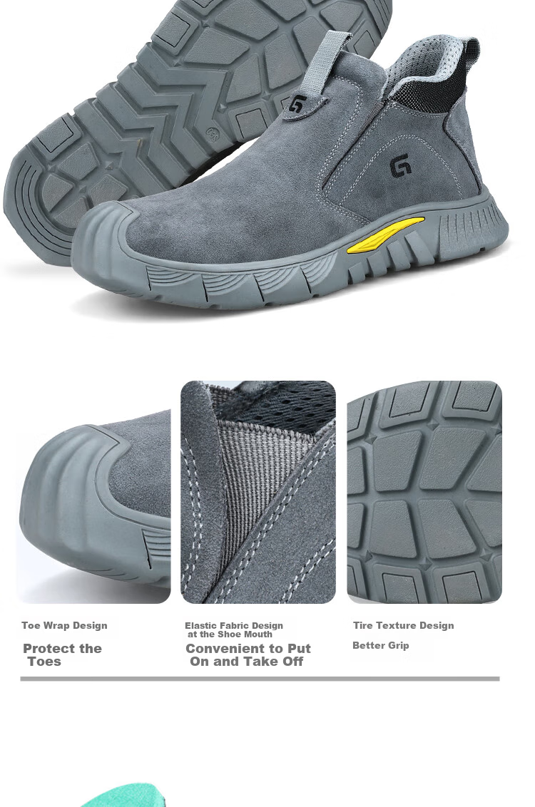 Jingtu Welding Safety Shoes for Men, Summer Breathable Steel Toe Cap Anti-Puncture Spark-Proof Work Shoes 3005 Size 42 9