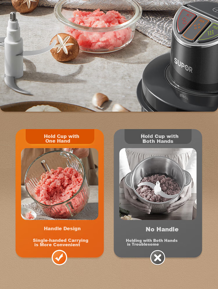 SUPOR Electric Meat Grinder Household Multifunctional Food Processor with Titanium Blades 2.2L Large Capacity Chopper Mincer Mixer JR72S-B220 11