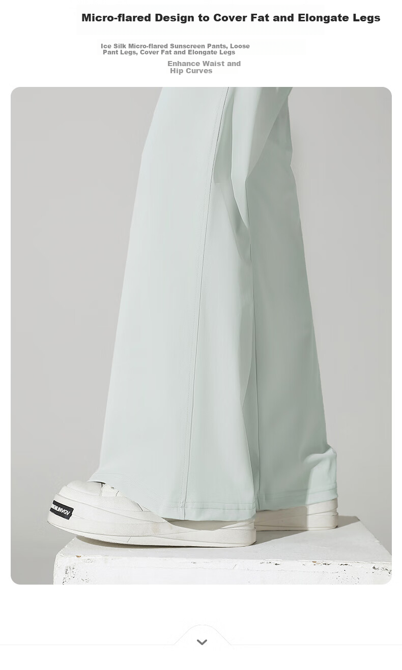 Baleno Ice Silk Micro-Flared Sun Protection Pants for Women, 2026 Summer New Trendy Fashion Casual Versatile Simple Fresh Trousers 6