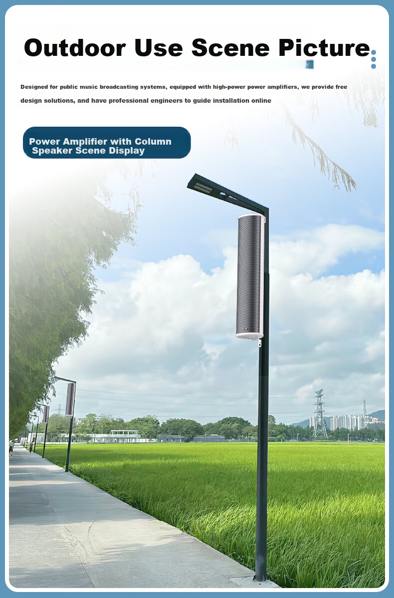 SAST H-801 Outdoor Waterproof Column Speaker, Exterior Fixed-Pressure Wall-Mounted Loudspeaker, School Shop Park Campus Background Music Horn Public Address System Player 60W 4