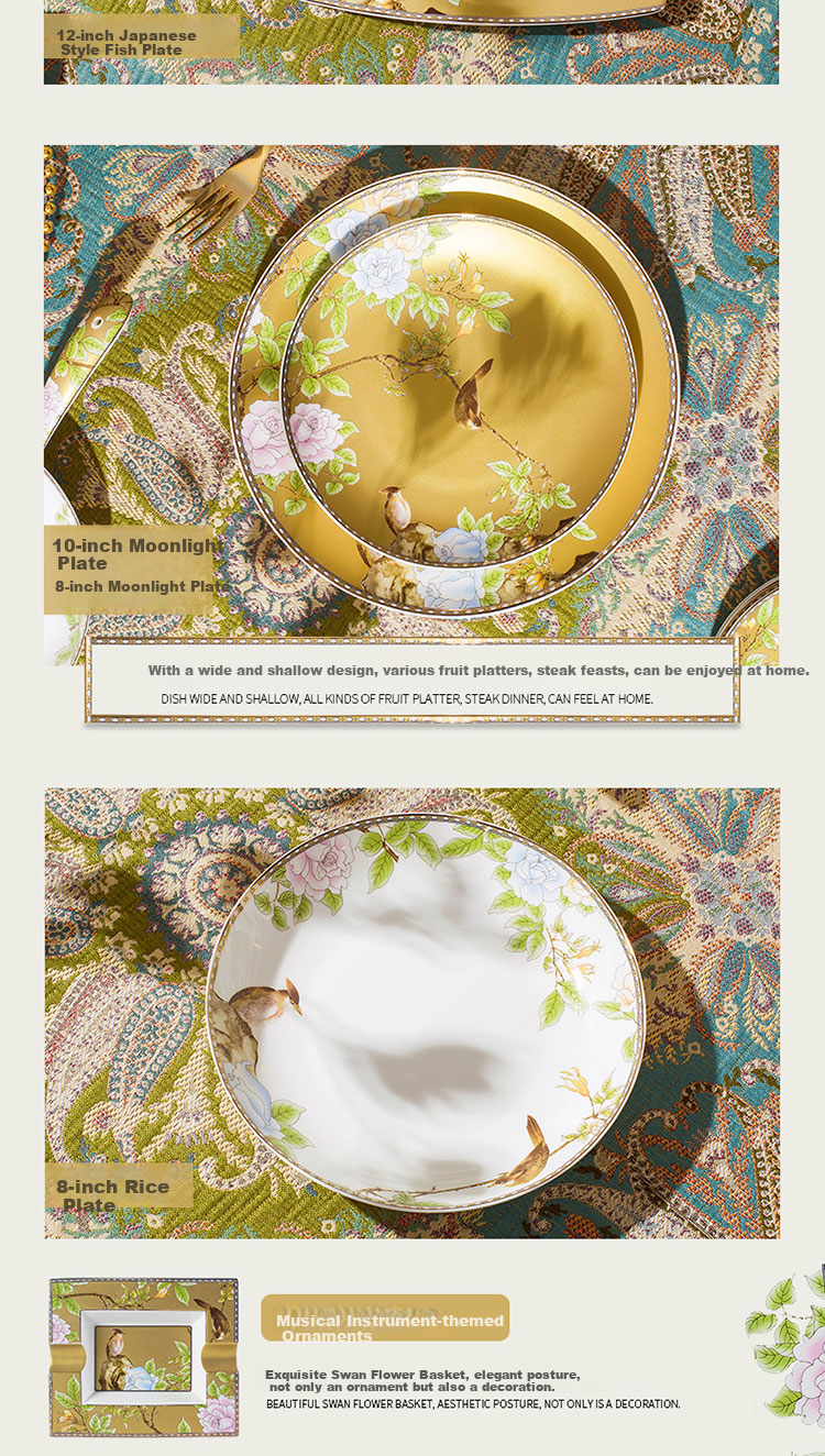 Lowei Chinese Style Bowl and Plate Set Home Use 2026 New Luxury Jingdezhen Bone China Dinnerware Gift Box Housewarming Bowl Plate Chopsticks 8