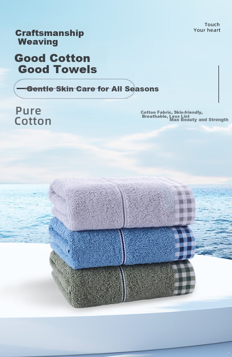 Yaguang Towels, Pure Cotton Combed Long-Staple Cotton, Grade A Soft And Skin-Friendly, Absorbent Face Towels, 3-Pack, Peak Blue/gray/military Gree 1