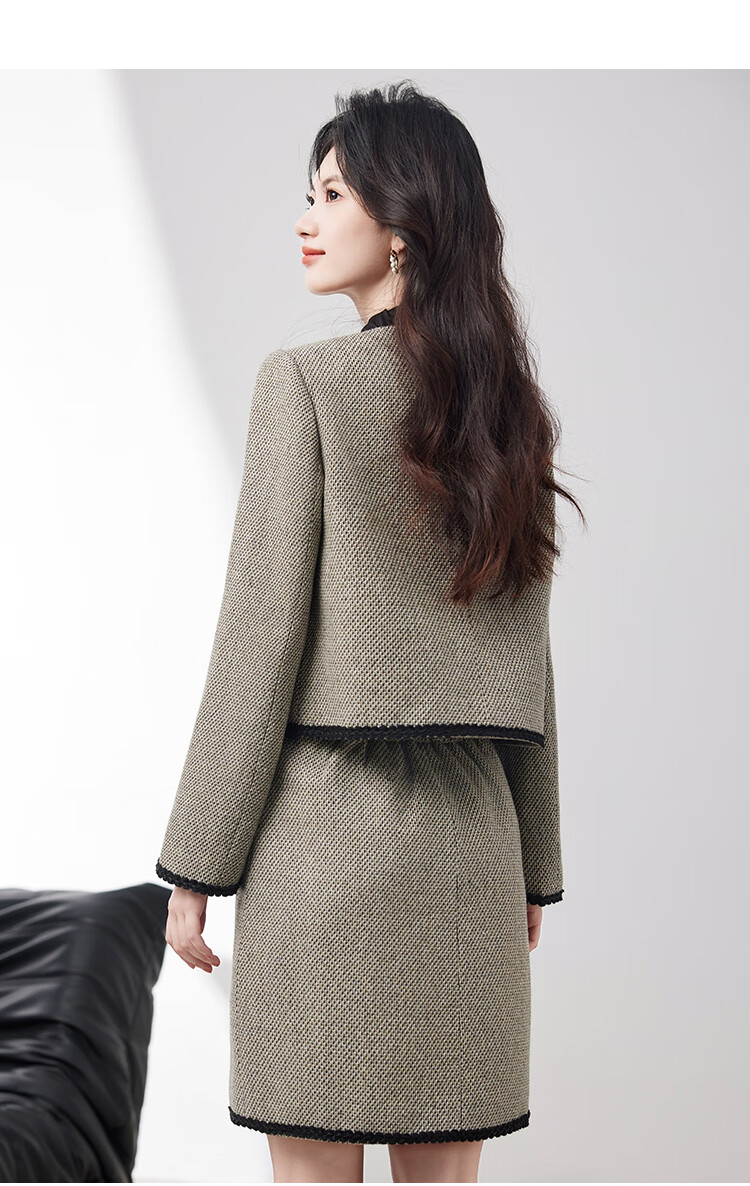 Xinfeiyu Women's New Autumn And Winter Coat, Stylish Skirt Suit Set with Elegant High-End Feel, Popular Trend for Fall/Winter 2025 8