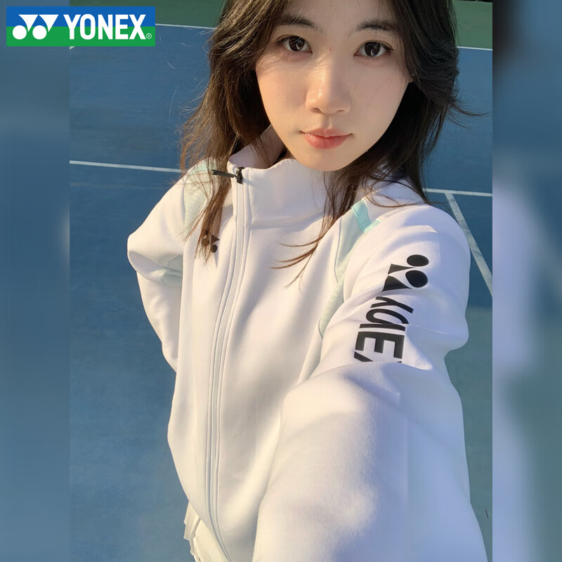 YONEX Autumn Winter Badminton Long Sleeve Hoodie Jacket Sports Top Women 250094BCR White XL