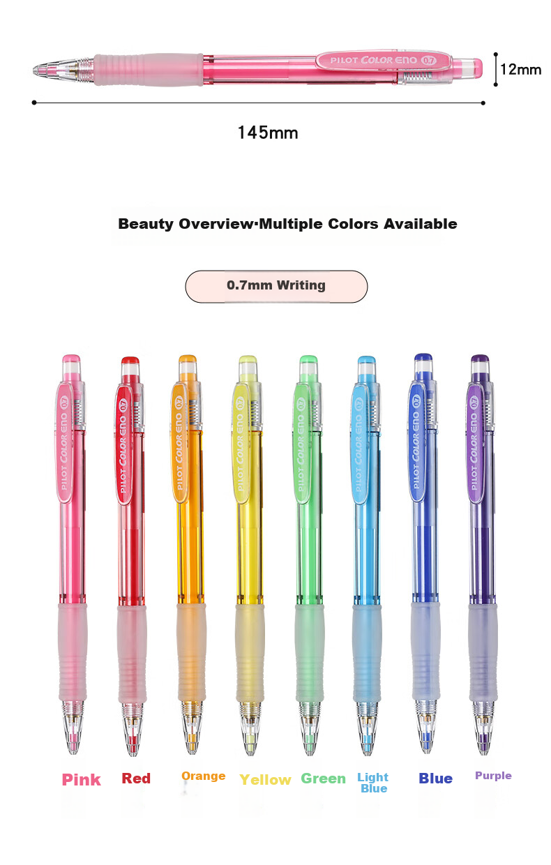 PILOT [Best-Selling Product] Colored Mechanical Pencil for Students And Children, Erasable Colored Pencil for Exams, Stationery, Sketching, with Eraser HCR-197 0.7 Blue 11