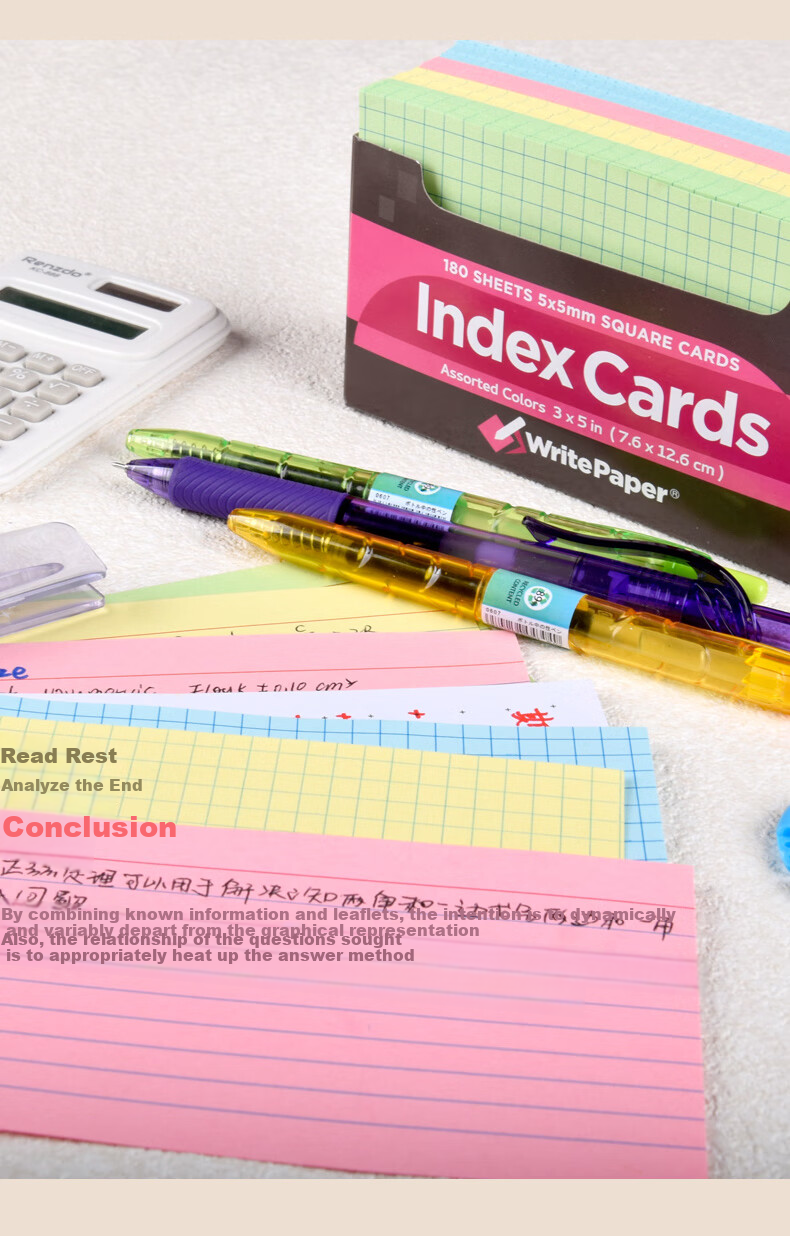 KAISA [Best-Selling Online] White Lined Index Cards, 210 Sheets Boxed, Sticky Notes, Message Cards, Bookmarks, Index Labels, Portable Vocabulary Learning Cards 9