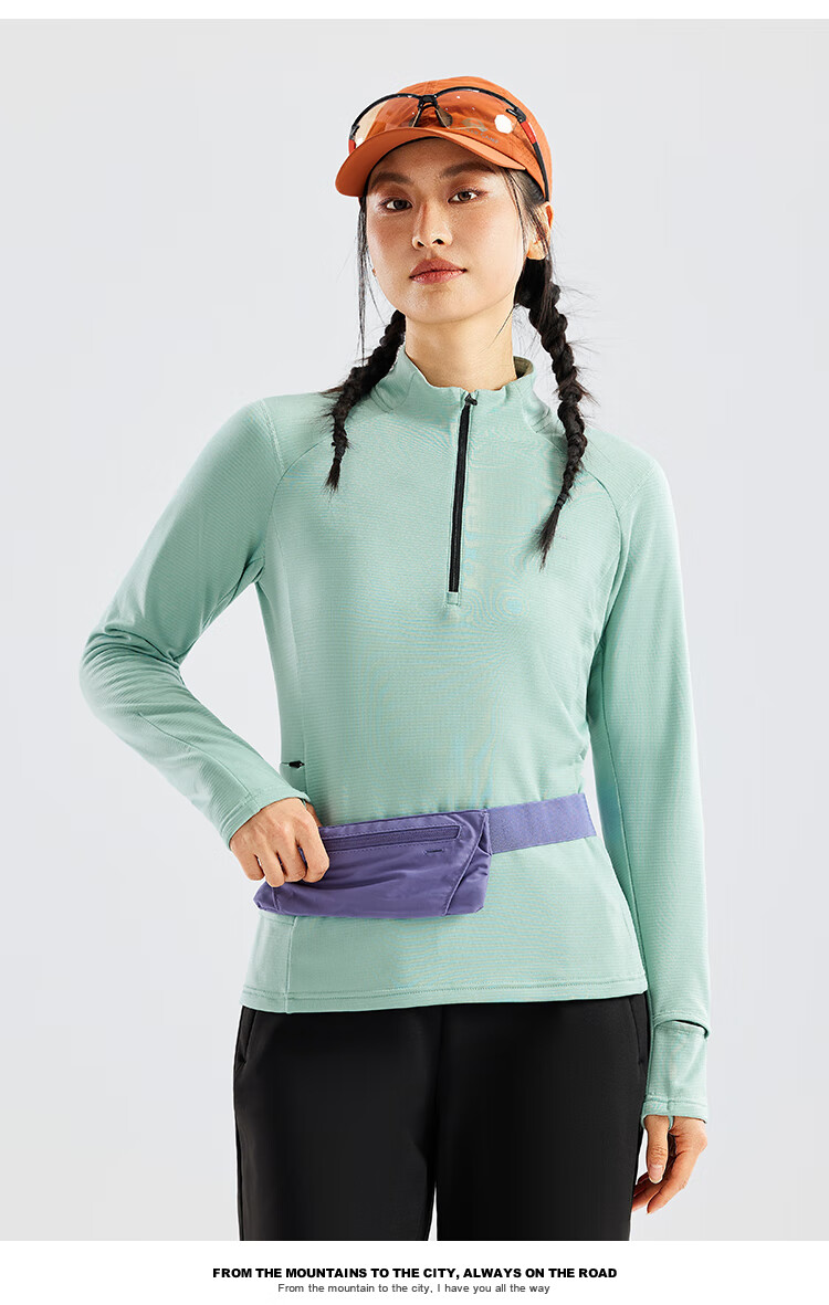 Pioneer Camp Women's Lightweight Outdoor Fleece Pullover Slim Fit Half-Zip Long Sleeve Thermal Sweatshirt 4