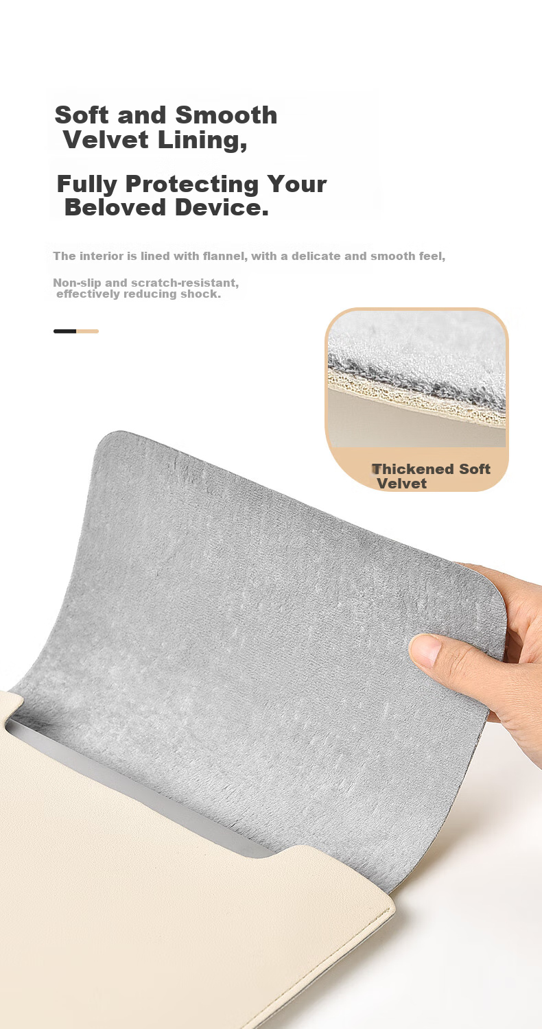 Milooky Laptop Sleeve for 15-Inch, Compatible with Huawei, Apple, Lenovo Xiaoxin Pro 16, Fleece-Lined Protective Case 2