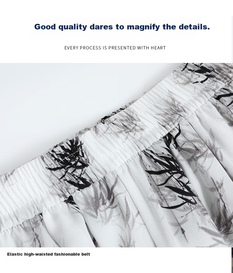 Langsha New Chinese Style Chiffon Skirt Pants for Women, Summer Lightweight New High-Waist Ink Painting Chinese Style Wide-Leg Trousers 11