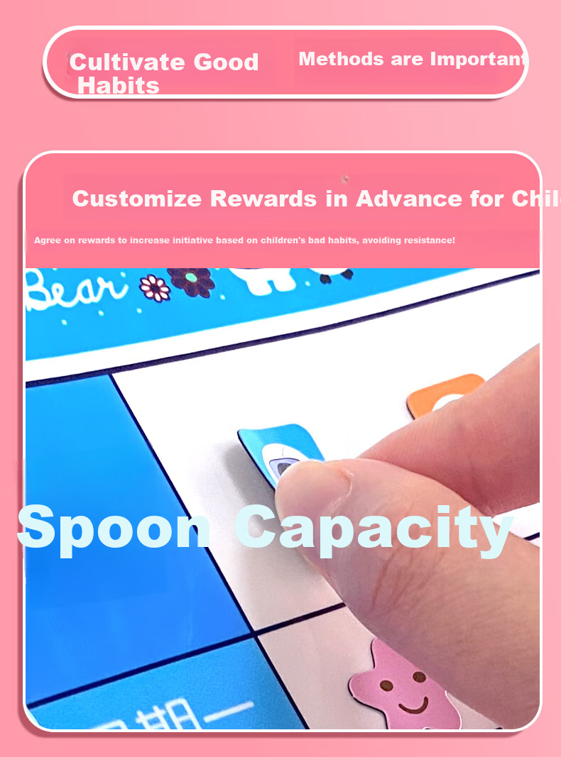 COMIX Children's Growth Self-Discipline Chart, Multifunctional Summer Vacation Good Habit Check-In Tool, Reward Points Wall Sticker, Study Plan Schedule Board, Elementary School Student Wall Sticker with Magnetic Attachment R4230 5