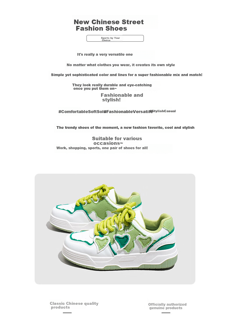 Huili Women's Sneakers, Versatile White Shoes, Trendy Thick-Soled Sports Shoes for Women-J716Z White/blue 35 5