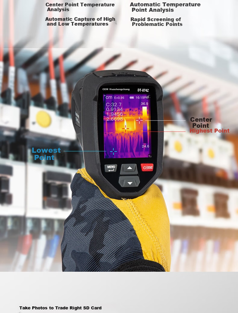 CEM DT-874Z Thermal Imager, High-Precision Infrared Imaging Power Fault Underfloor Heating Leak Detection Thermal Camera 11