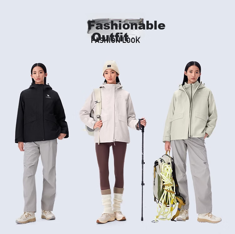 CAMEL Outdoor Jacket, Classic Workwear ICON Three-In Fleece Inner Liner, Mountaineering Suit, M Size 3