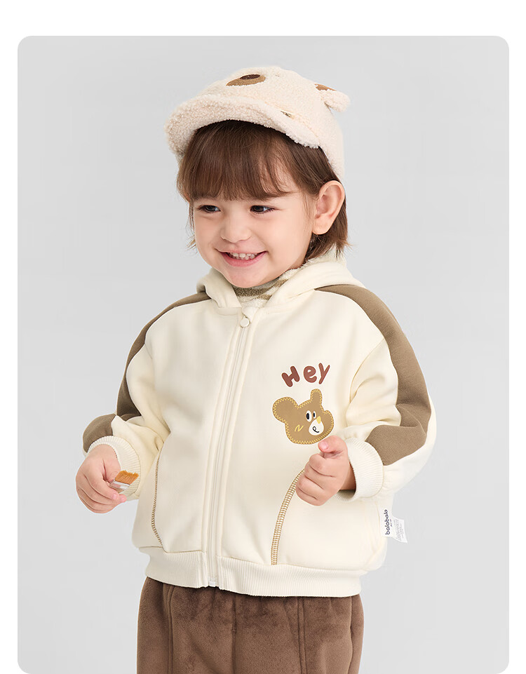 BALABALA Kids' Coral Fleece Thickened Warm Coat for Boys and Girls Fall/Winter 2025 12