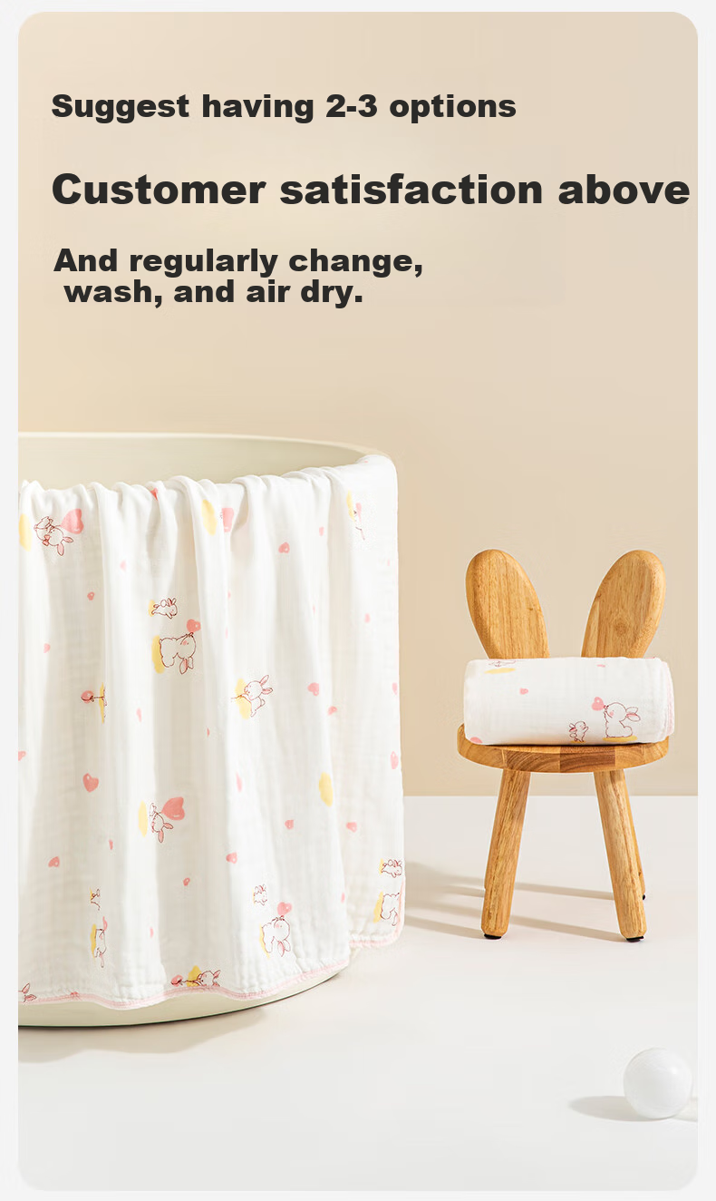 PurCotton Children's Bath Towel, Pure Cotton Gauze Bath Towel, Baby Bath Towel, Antibacterial And Anti-Mite, Healthy Little Duck Design, 95cm × 95cm 15