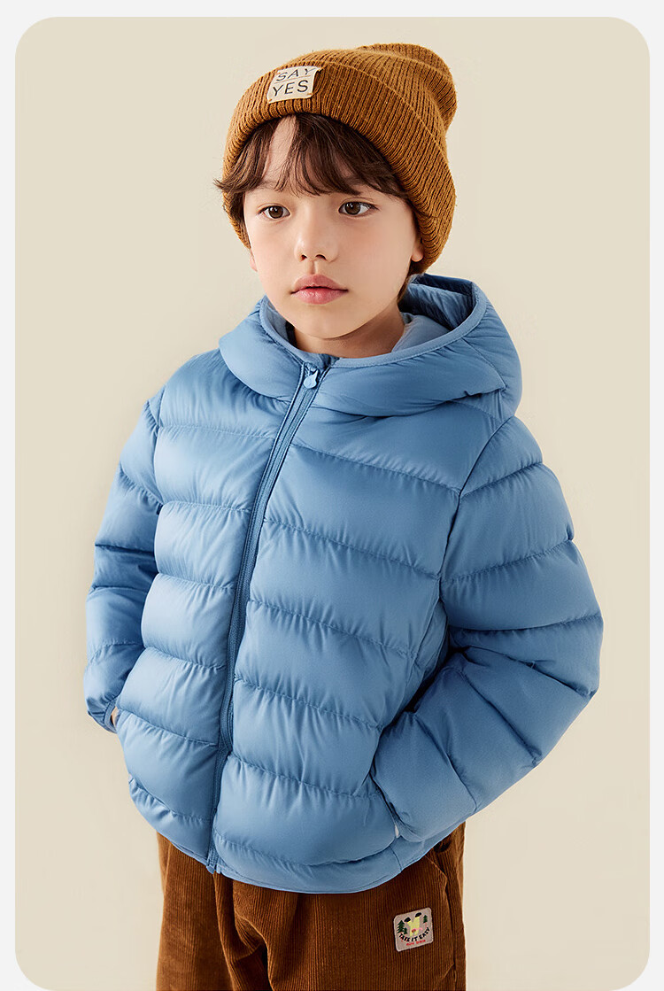 Minibala Unisex Kids Lightweight Warm Ribbed Down Jacket 2025 Autumn Winter New Arrival, Water-Resistant 12