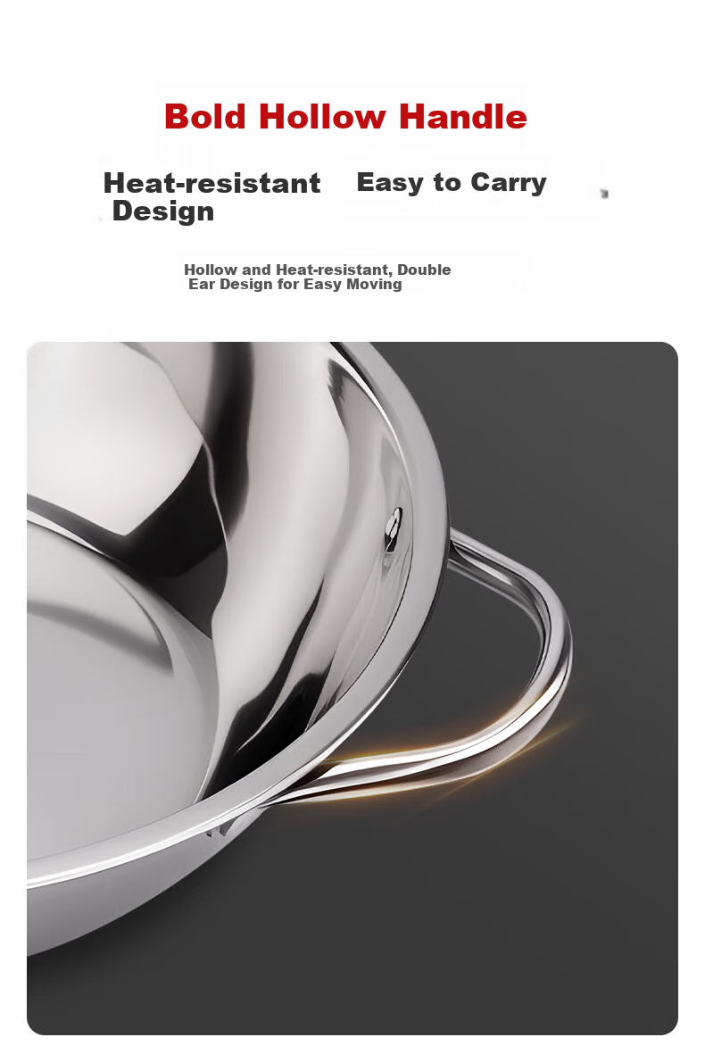 Jinyu Casserole Pot for Hotpot, Stainless Steel Outdoor Induction Cooker Soup Pot, 28CM 5.3L Large Capacity 8