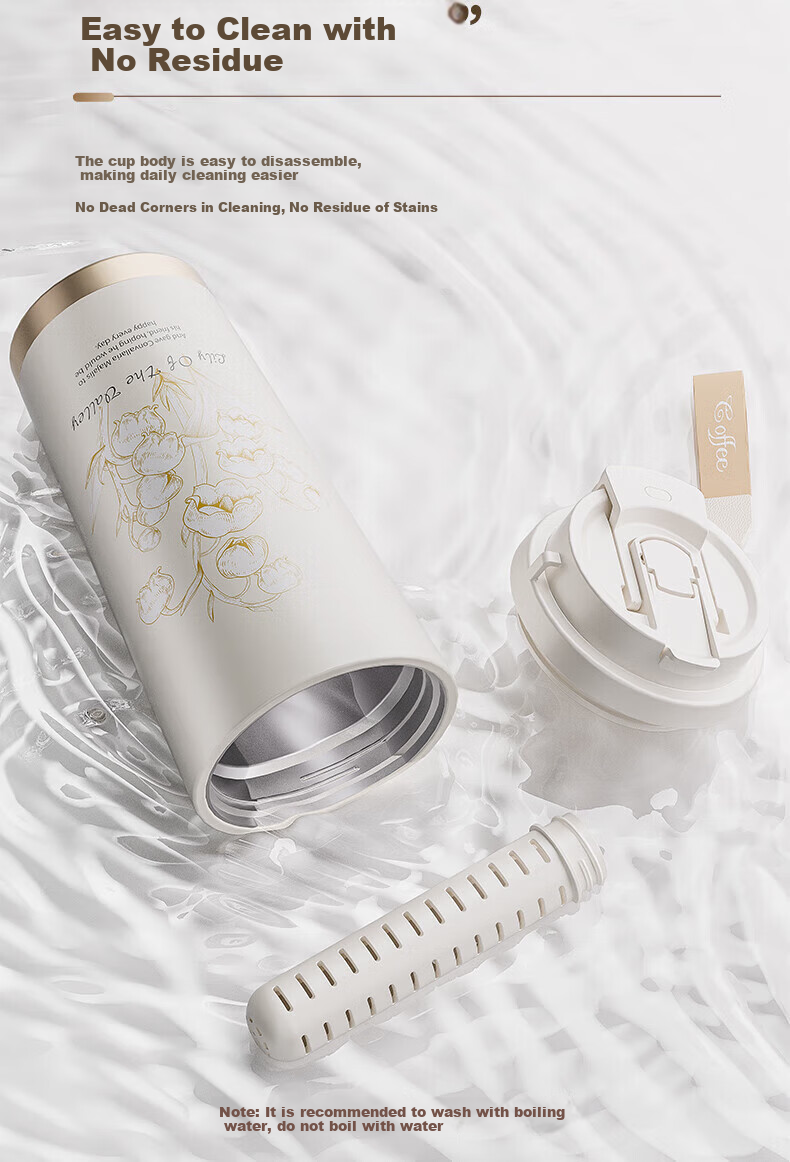 Mixiaoshu Insulated Mug for Women, Stylish Coffee Cup with Ceramic Inner Liner, Mid-Autumn Festival Birthday Gift for Girlfriend Or Wife, Water Bottle 13